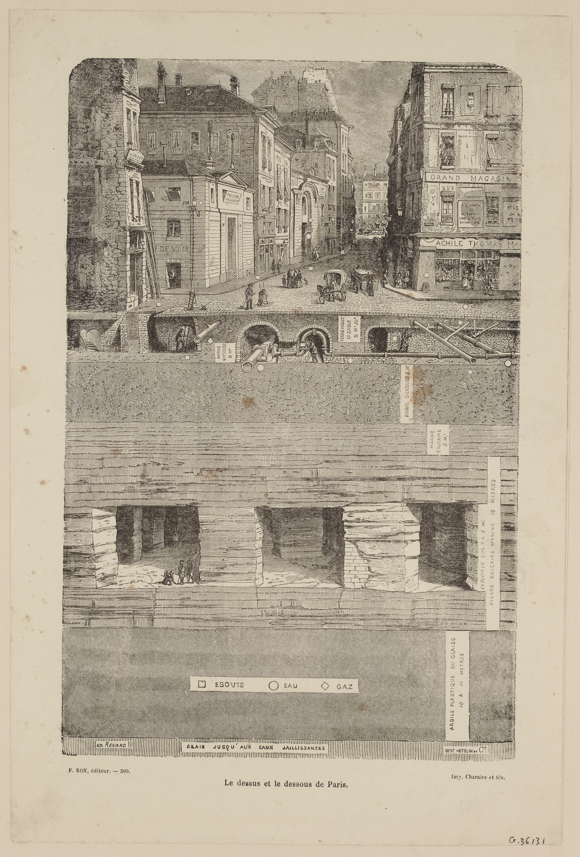 « Le dessus et le dessous de Paris ». Stich von Édouard Renard, 1880. Sammlung Musée Carnavalet, Paris. 
Bild: © Paris Musées
